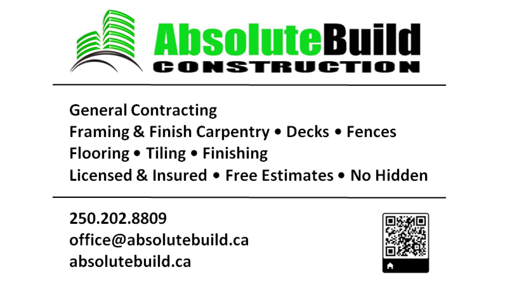 AbsoluteBuild Framing and Finish Carpentry Services